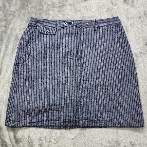 Karen Scott Skort Womens 8 Blue Striped Skirt Shorts Preppy Sporty Casual Modest - Picture 1 of 9